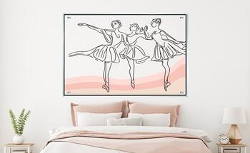 תמונת זכוכית בלרינות בסגנון ליין ארט - Line Art