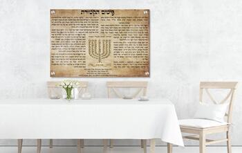 פיטום הקטורת על זכוכית בשילוב המנורה - רקע קלף תמונת זכוכית