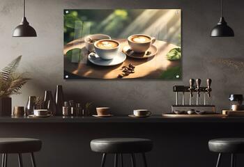 תמונת זכוכית מרהיבה לסלון ולמשרד קפה לבוקר