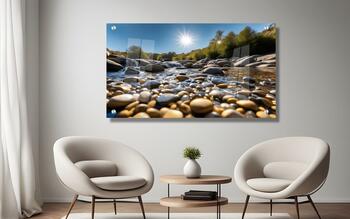 חלוקי נחל - תמונת זכוכית