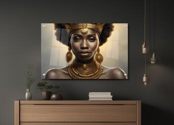 תמונת זכוכית מרהיבה לסלון ולמשרד אישה אפריקאית