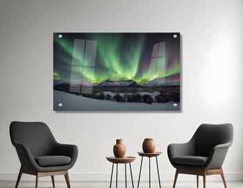 תמונת זכוכית מרהיבה לסלון ולמשרד נוף הרים