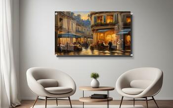 ציורי הרחוב האירופאי - תמונה כפרית מזכוכית