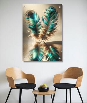 תמונת זכוכית מרהיבה לסלון ולמשרד - "העלים הצבעוניים"