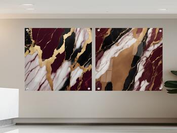 סט 2 תמונות זכוכית