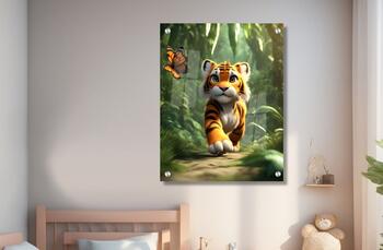 תמונת זכוכית לחדרי ילדים גור אריה צבעוני